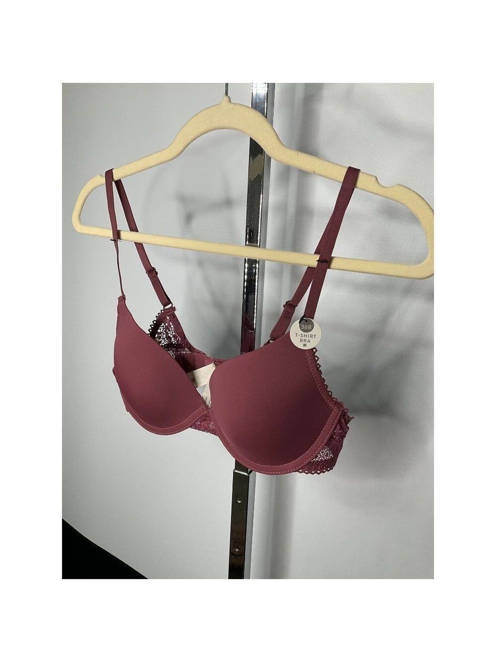 𝅺nwt 36B Lucky Brand Pink Mauve Tshirt Bra New - Picture 2 of 4